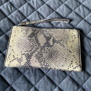 Aimee Kestenberg leather python print wristlet